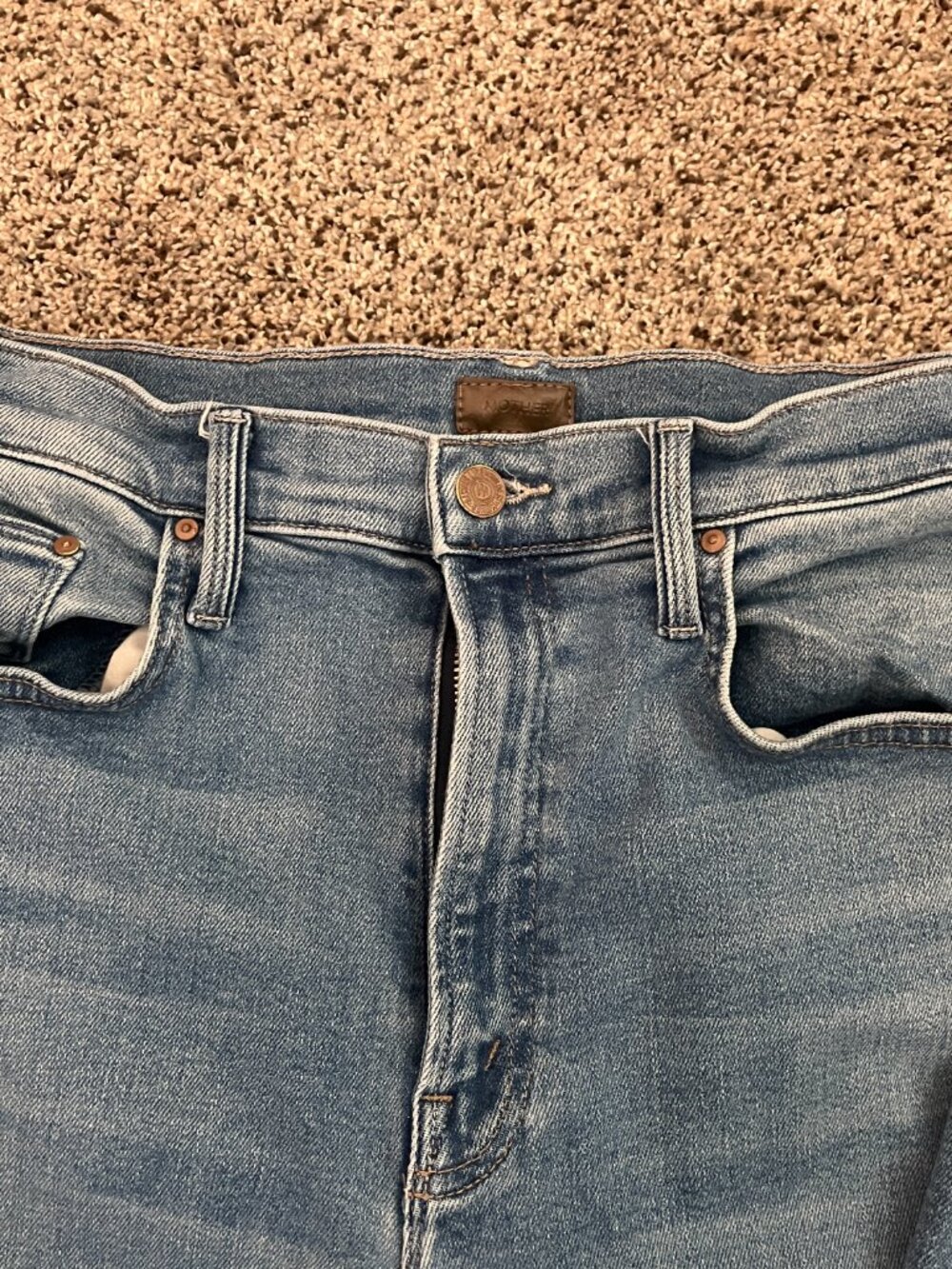 Mother Rambler Zip Flood Jeans Size 30 Medium Wash High-Rise - Picture 3 of 11